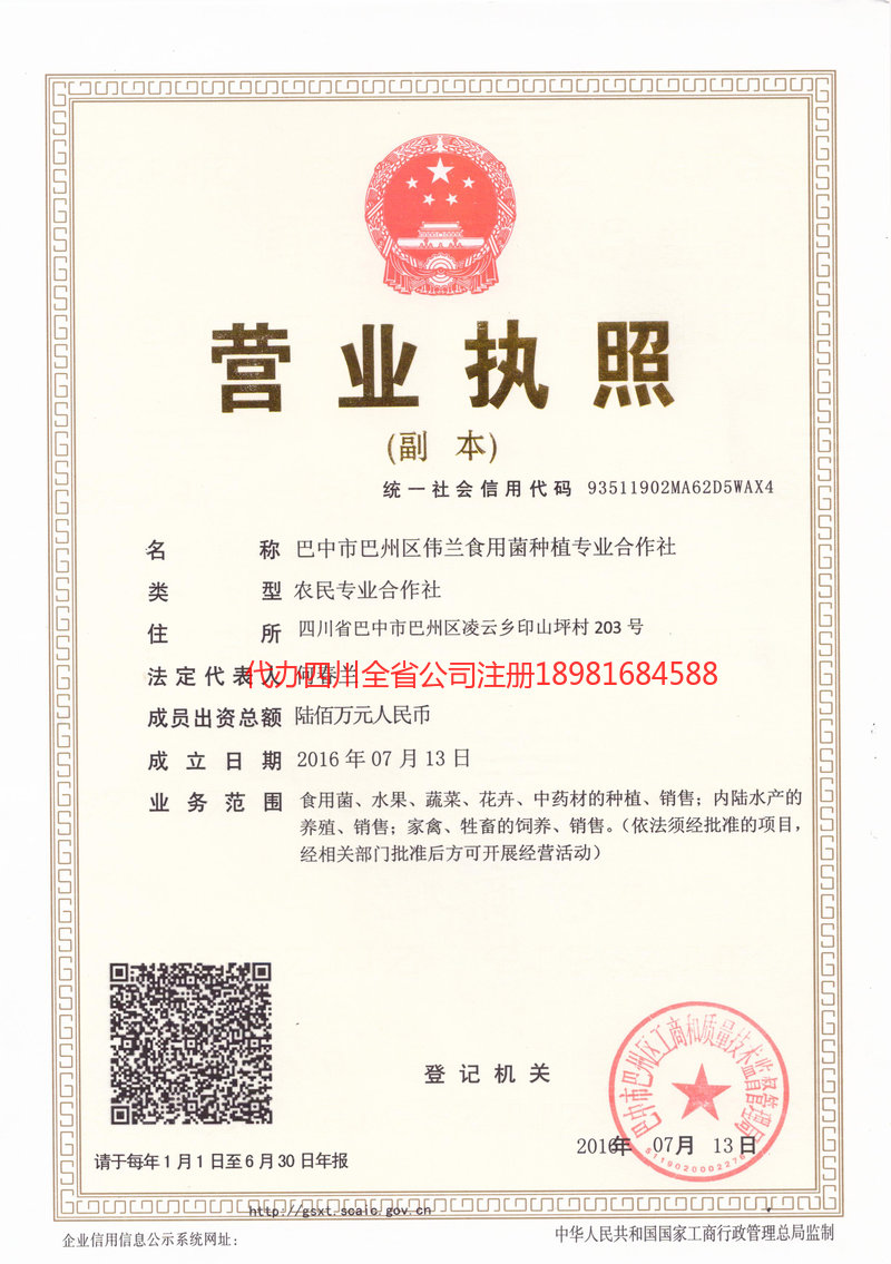 伟兰食用菌种植专业合作社